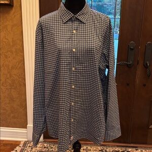Vineyard Vines Navy and White Gingham Shirt